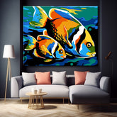 School of angel fish - painting by numbers